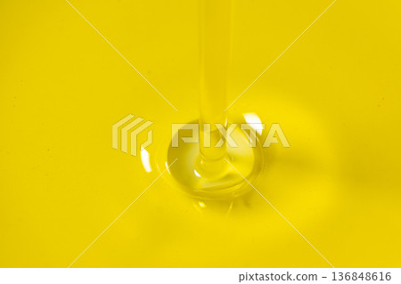 Natural Vegetable Oil Flow in Motion, Close-Up 136848616