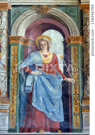 Fresco in the Cathedral dedicated to the Blessed Virgin Mary under the designation Santa Maria Matricolare in Verona, Italy Fresco in the Cathedral dedicated to the Blessed Virgin Mary under the designation Santa Maria Matricolare in Verona, Italy 136848760