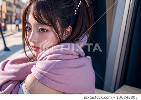 woman sleeping on the train 136848805