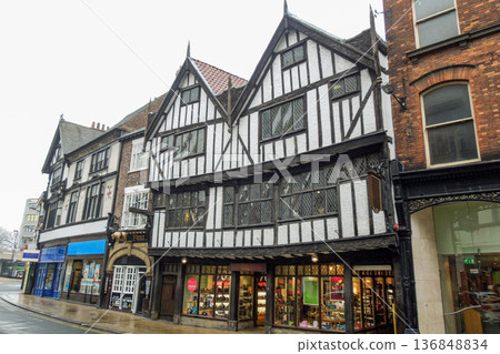 Historic Tudor buildings in York, England Historic Tudor buildings in York, England 136848834