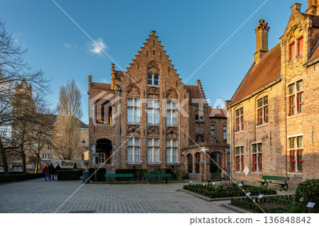 Sint-Janshospitaal Courtyard in Bruges Sint-Janshospitaal Courtyard in Bruges 136848842