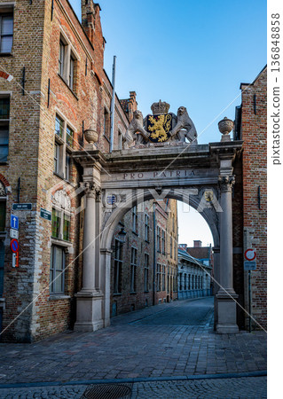 Pro Patria Arch on Oude Burg in Bruges 136848858