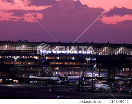 Tokyo Haneda Airport at dusk Tokyo Haneda Airport at dusk 136849042