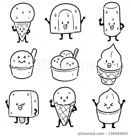 vector set of ice cream vector set of ice cream 136849903
