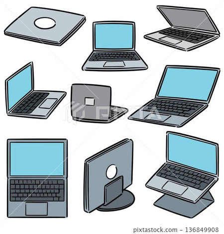 vector set of laptop vector set of laptop 136849908
