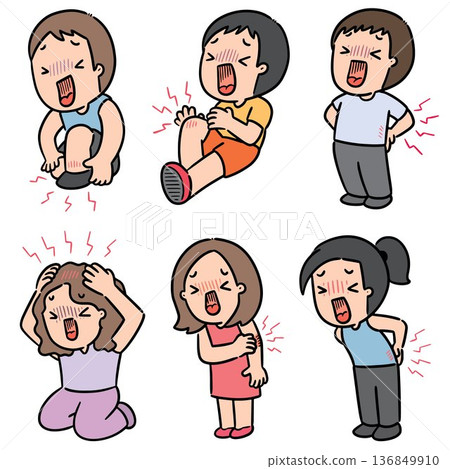 vector set of people got pain 136849910