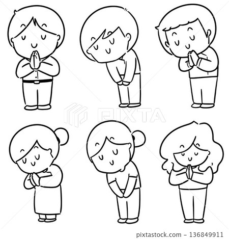 vector set of people feeling thankful 136849911