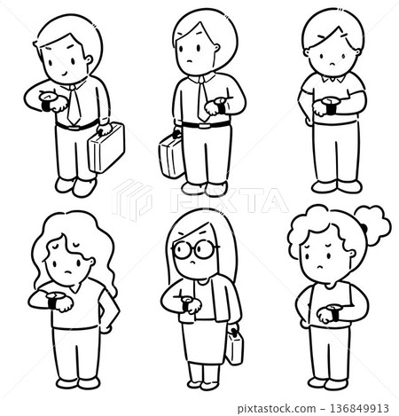 vector set of people waiting 136849913