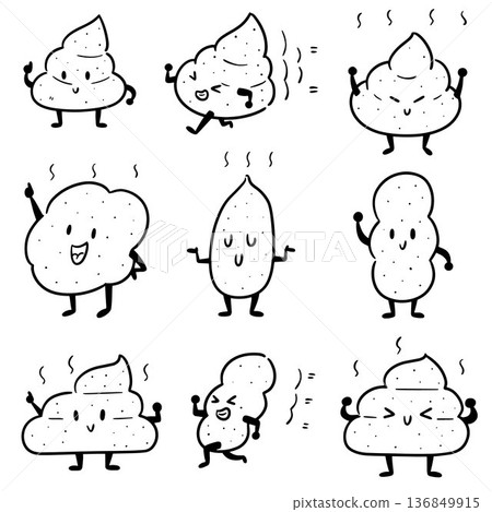 vector set of poop vector set of poop 136849915