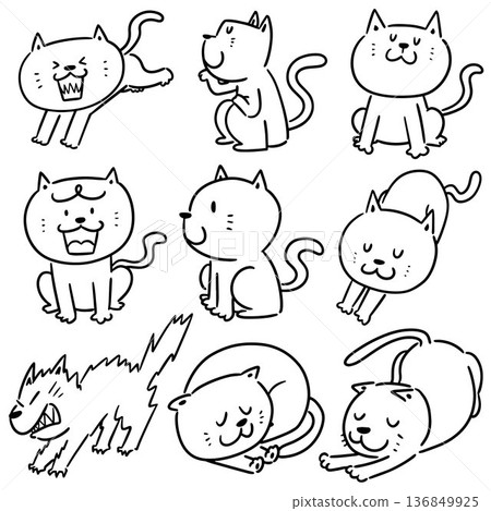vector set of cat vector set of cat 136849925