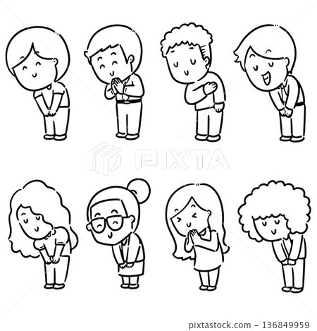 vector set of people feeling thankful vector set of people feeling thankful 136849959