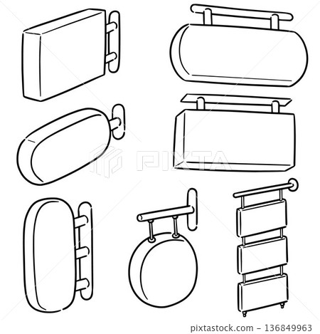 vector set of shop sign 136849963
