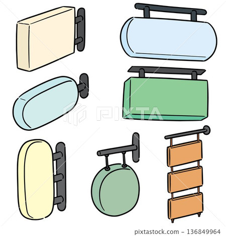vector set of shop sign 136849964
