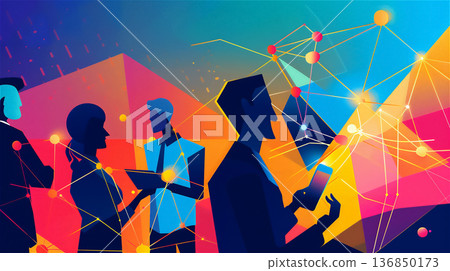 Abstract business meeting illustration 136850173