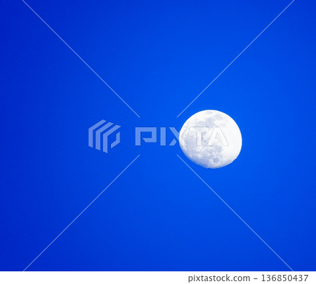 Moonscape floating in the night sky 136850437