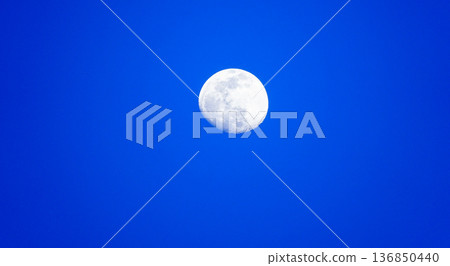 Moonscape floating in the night sky 136850440