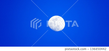 Moonscape floating in the night sky 136850442