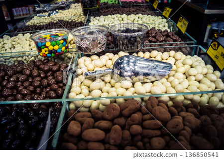 Tel Aviv, Israel, January 5, 2026 Daily life and morning bustle at the Carmel Market (Shuk HaCarmel 136850541