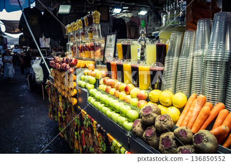 Tel Aviv, Israel, January 5, 2026 Daily life and morning bustle at the Carmel Market (Shuk HaCarmel Tel Aviv, Israel, January 5, 2026 Daily life and morning bustle at the Carmel Market (Shuk HaCarmel 136850552