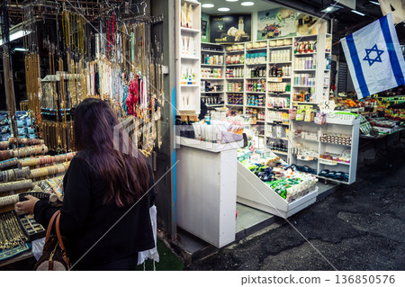 Tel Aviv, Israel, January 5, 2026 Daily life and morning bustle at the Carmel Market (Shuk HaCarmel Tel Aviv, Israel, January 5, 2026 Daily life and morning bustle at the Carmel Market (Shuk HaCarmel 136850576