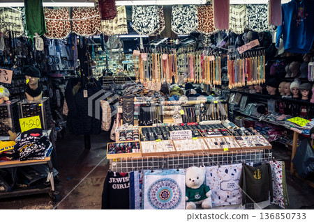 Tel Aviv, Israel, January 5, 2026 Daily life and morning bustle at the Carmel Market, Shuk HaCarmel Tel Aviv, Israel, January 5, 2026 Daily life and morning bustle at the Carmel Market, Shuk HaCarmel 136850733