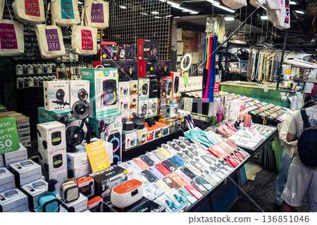 Tel Aviv, Israel, January 5, 2026 Daily life and morning bustle at the Carmel Market, Shuk HaCarmel 136851046