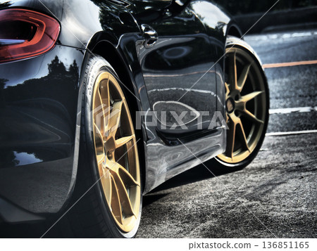 sleek black sports car sleek black sports car 136851165