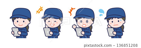 A female "firefighter" using a tablet A female "firefighter" using a tablet 136851208