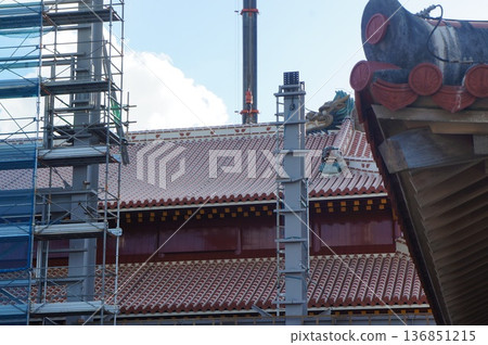 Shuri Castle reconstruction 2020 Shuri Castle reconstruction 2020 136851215