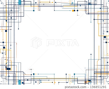 Linear border with a large white space in the center Linear border with a large white space in the center 136851291