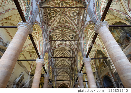 Interior of Sant`Anastasia Church in Verona, Italy 136851340