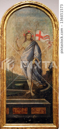 Resurrection of Christ by follower of Sandro Botticelli, oil on wood, the Passion in Art from Mimara Museum in Zagreb, Croatia Resurrection of Christ by follower of Sandro Botticelli, oil on wood, the Passion in Art from Mimara Museum in Zagreb, Croatia 136851573