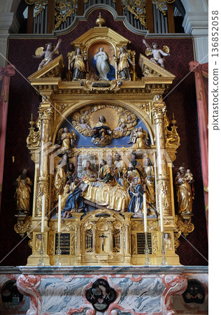 Assumption of the Virgin Mary Altar in the church of St. Leodegar in Lucerne, Switzerland Assumption of the Virgin Mary Altar in the church of St. Leodegar in Lucerne, Switzerland 136852058
