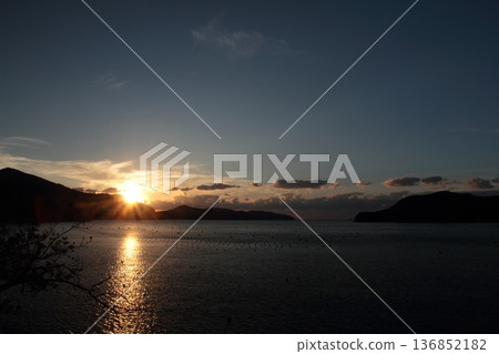 Evening view of the Uwa Sea, Ehime Prefecture Evening view of the Uwa Sea, Ehime Prefecture 136852182