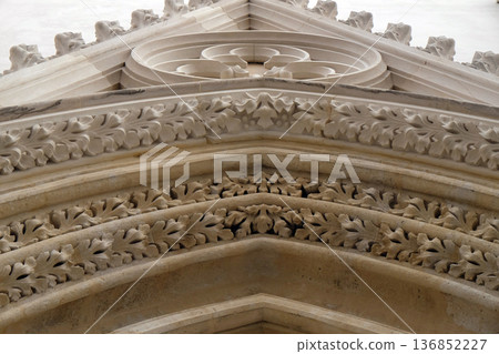 West portal of the church of St. Mark in Zagreb, Croatia 136852227