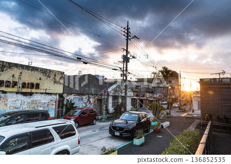 Back alley scenery in Kin Town, Okinawa Prefecture 136852535