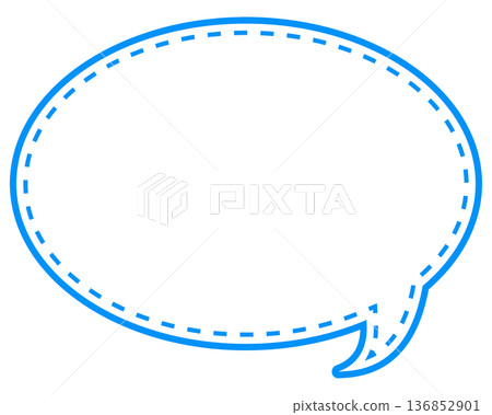 Simple colored line speech bubble, round shape Simple colored line speech bubble, round shape 136852901