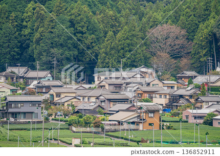 Streetscape around Nukuri Station on the Oigawa Railway in Shimada City (Shizuoka Prefecture) 136852911