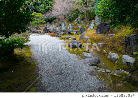 The dry landscape garden at Entoku-in Temple in Higashiyama Ward, Kyoto City The dry landscape garden at Entoku-in Temple in Higashiyama Ward, Kyoto City 136853054