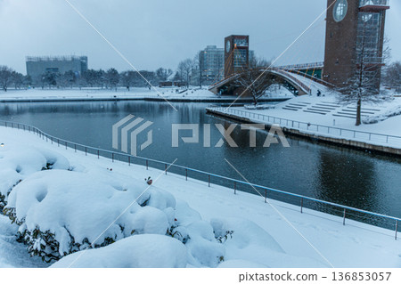 厚厚的積雪將關水公園美麗的雪景重新描繪了一遍。 厚厚的積雪將關水公園美麗的雪景重新描繪了一遍。 136853057