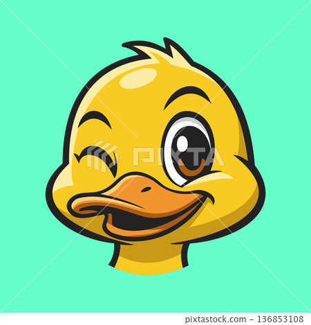 Cute Young Duck Illustration Character Vector Logo Template Cute Young Duck Illustration Character Vector Logo Template 136853108