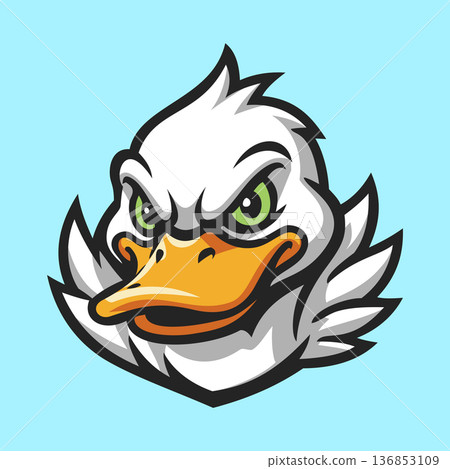Elegant White Duck Illustration Character Vector Logo Template Elegant White Duck Illustration Character Vector Logo Template 136853109