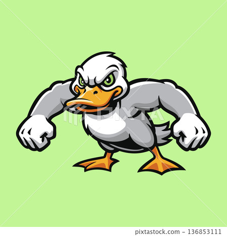 Muscle Duck Illustration Character Vector Logo Template Muscle Duck Illustration Character Vector Logo Template 136853111