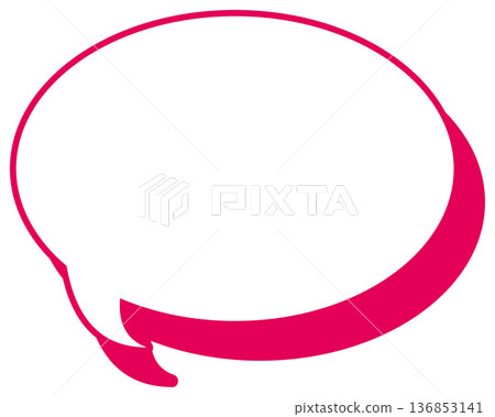 Simple colored line speech bubble, round shape Simple colored line speech bubble, round shape 136853141