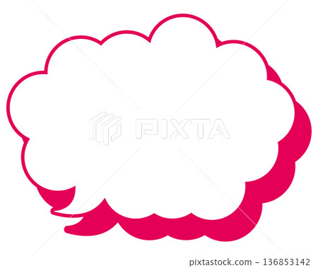 帶有圓形雲形的簡單彩色線條語音氣泡 136853142