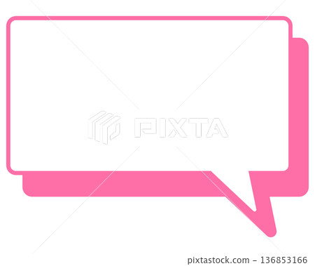 Simple color line speech bubble rectangle 136853166
