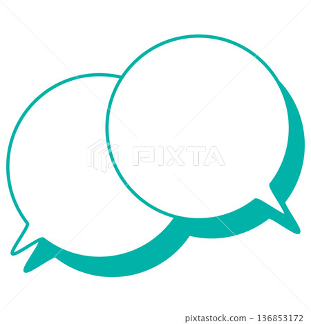 簡單的彩色線條對話氣泡重疊對話 136853172