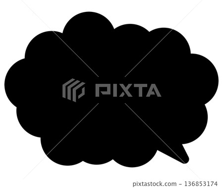 簡單的彩色對話框，圓形雲朵形狀 136853174