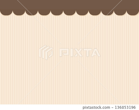 咖啡館式帳篷的簡單背景，棕色遮陽篷和條紋背景 136853196