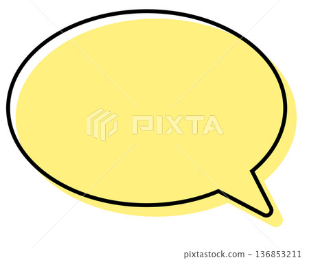 Simple speech bubble with misaligned lines - round Simple speech bubble with misaligned lines - round 136853211